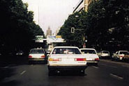 En esta v�a urbana de tres car